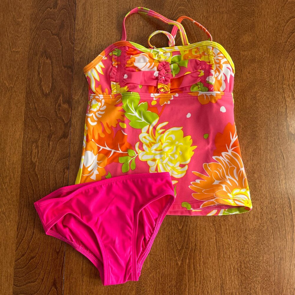 Lands' End pink tankini 4T NWOT